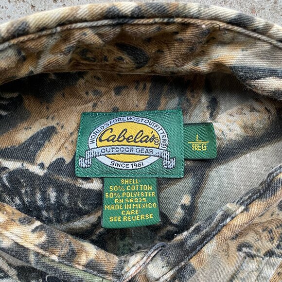 Vtg Cabela's Seclusion 3D Tree Camouflage Shirt Canvas Size: Large Regular - Picture 5 of 6